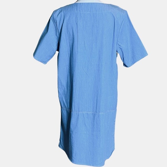 Entro Tunic Blue Chambray Dress Nautical Short Sleeve Size M - Picture 2 of 9